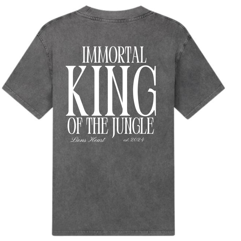 LIONS HEART “IMMORTAL – KING OF THE JUNGLE” TEE – GREY