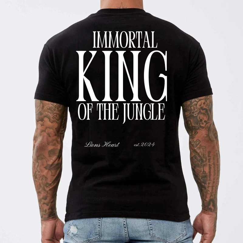 LIONS HEART “IMMORTAL – KING OF THE JUNGLE” TEE – BLACK